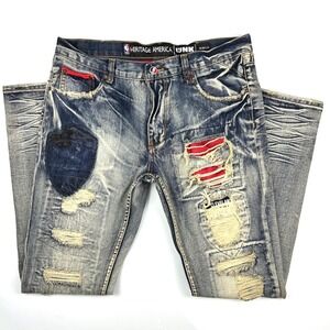 Heritage America UNK NBA Cleveland Cavaliers Distressed Denim Jeans 38x34.5 Blue